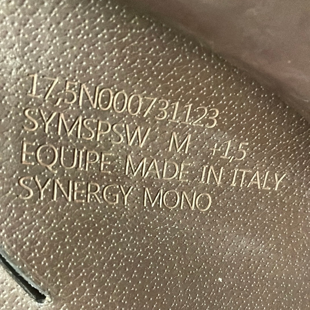 Equipe Synergy Monoflap Jump Saddle-17.5-+1.5w Mp-Purple Welting-Brown