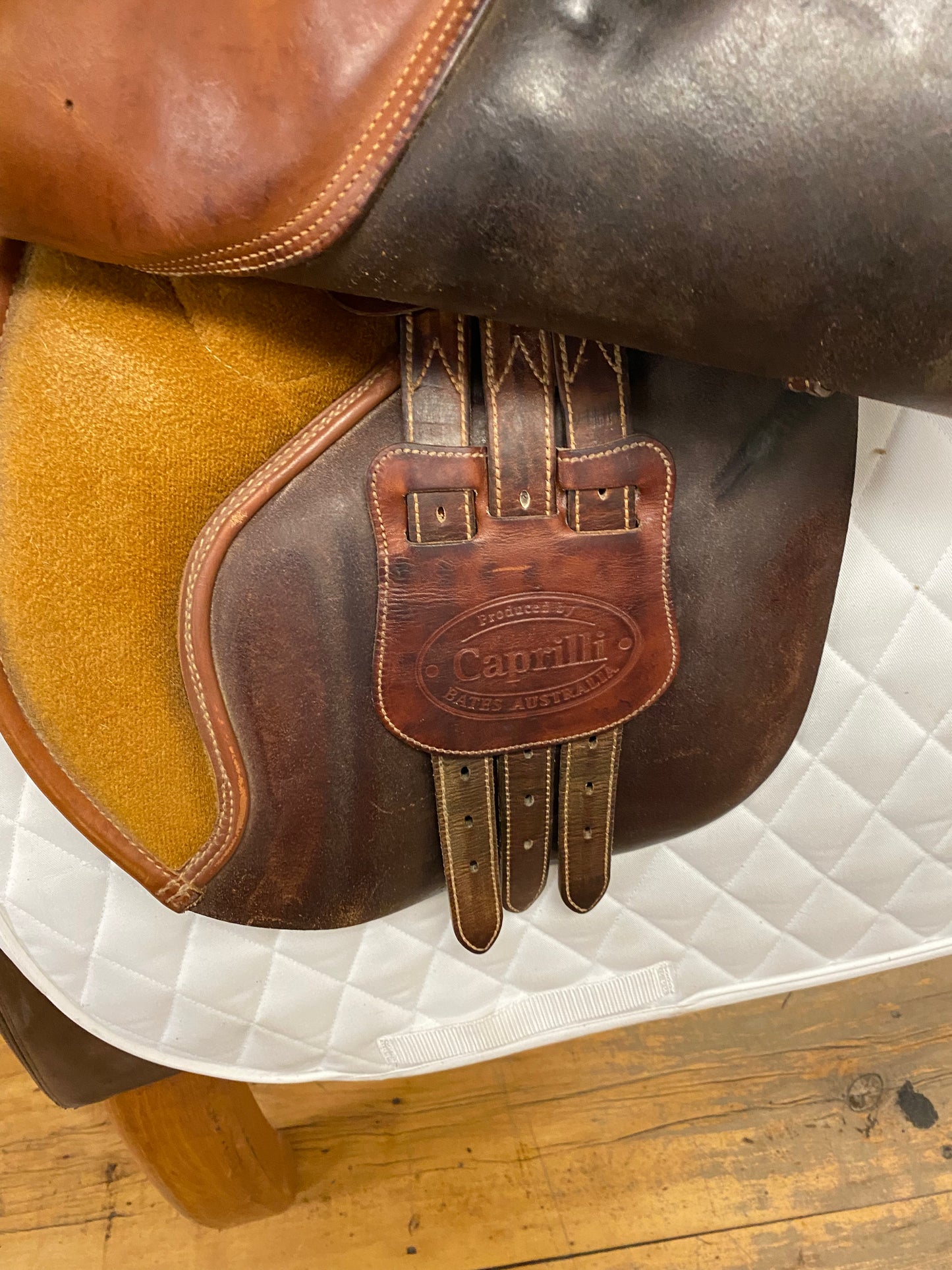 Bates Caprilli Jump Saddle 17" Adjustable Forward Flap Brown