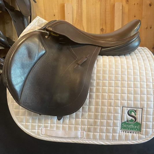 Black Country Solare Jump Saddle-Medium Wide-17.5"-Brown